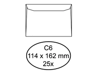 Een Envelop Quantore bank C6 114x162mm wit 25 stuks koop je bij Sysdicom BV