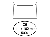 Een Envelop Quantore bank C6 114x162mm wit 500 stuks koop je bij Sysdicom BV