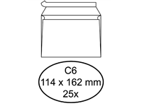 Een Envelop Quantore bank C6 114x162mm zelfklevend wit 25 stuks koop je bij Sysdicom BV