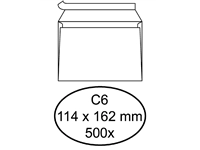 Een Envelop Quantore bank C6 114x162mm zelfklevend wit 500 stuks koop je bij Sysdicom BV