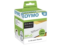 Een Etiket Dymo LabelWriter adressering 28x89mm 2 rollen á 130 stuks wit koop je bij Sysdicom BV