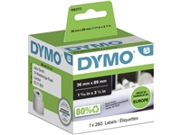 Een Etiket Dymo LabelWriter adressering 36x89mm 1 rol á 260 stuks wit koop je bij Sysdicom BV