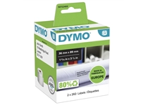 Een Etiket Dymo LabelWriter adressering 36x89mm 2 rollen á 260 stuks wit koop je bij Sysdicom BV