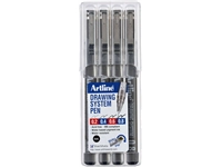 Een Fineliner Artline technisch etui met 0.2-0.4-0.6-0.8mm zwart koop je bij Company Supplies