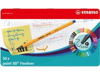 Een Fineliner STABILO point 88/50 fijn assorti blik à 50 stuks koop je bij economaat.be