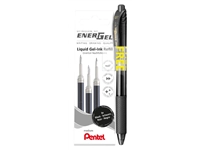 Een Gelschrijvervulling Pentel LR7 Energel met gratis gelpen medium zwart blister à 3 stuks koop je bij economaat.be