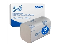 Een Handdoek Scott Essential i-vouw 1-laags 20x32cm 15x240stuks wit 6669 koop je bij Company Supplies