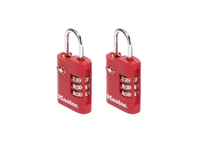 Een Hangslot Masterlock 3-cijfer combi TSA set van 2 sloten assorti in willekeurige kleur 30mm 2 stuks koop je bij Sysdicom BV