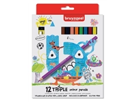 Een Kleurpotlood Bruynzeel Kids Triple set á 12 stuks assorti koop je bij Sysdicom BV