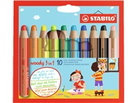 Een Kleurpotloden STABILO 880 woody 3 in 1 assorti etui à 10 stuks koop je bij Company Supplies