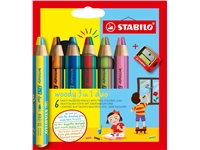 Een Kleurpotloden STABILO 882 woody 3 in 1 duo inclusief puntenslijper assorti etui 6 à stuks koop je bij Sysdicom BV