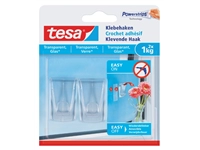 Een Klevende haak tesa® 1kg transparant 2 stuks koop je bij Sysdicom BV