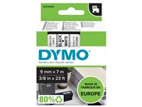 Een Labeltape Dymo LabelManager D1 polyester 9mm zwart op wit koop je bij Company Supplies