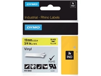 Een Labeltape Dymo Rhino industrieel vinyl 19mm zwart op geel koop je bij Sysdicom BV