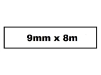 Een Labeltape Quantore TZE-221 9mm x 8m zwart op wit koop je bij Sysdicom BV