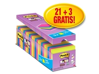 Een Memoblok Post-it 654 Super Sticky 76x76mm 21+3 gratis assorti koop je bij Sysdicom BV