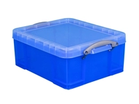 Een Opbergbox Really Useful 18 liter 480x390x200mm transparant blauw koop je bij Sysdicom BV