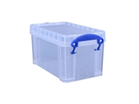 Een Opbergbox Really Useful 2.1 liter 240x130x125mm transparant wit koop je bij Sysdicom BV