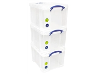 Een Opbergbox Really Useful 35 liter pak 3 dozen 480x390x310mm transparant wit koop je bij Sysdicom BV