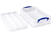 Een Opbergbox Really Useful 4 liter 30 vakken 395x255x88mm transparant wit koop je bij Company Supplies