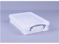 Een Opbergbox Really Useful 4 liter inclusief vakkenverdeler 395x255x88mm transparant wit koop je bij Company Supplies