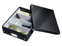 Een Opbergdoos Leitz Wow Click &amp; Store organiser 280x100x370mm middel gerecycled karton zwart koop je bij Sysdicom BV