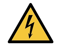 Een Pictogram bordje Djois Waarschuwing: elektrische spanning 150x133mm Geel koop je bij Sysdicom BV