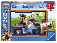 Een Puzzel Ravensburger Paw Patrol in actie 2 x12 stukjes koop je bij economaat.be