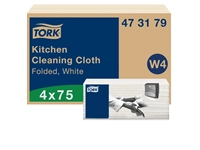 Een Reinigingsdoek Tork W4 Premium gevouwen 1-laags 4x75 vel wit 473179 koop je bij Company Supplies