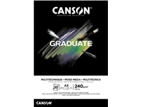 Een Tekenblok Canson Graduate Mixed Media black paper A3 20vel 240gr koop je bij Company Supplies