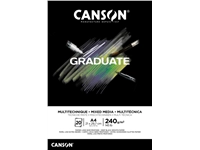 Een Tekenblok Canson Graduate Mixed Media black paper A4 20vel 240gr koop je bij Company Supplies