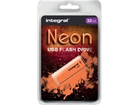 Een USB-stick 2.0 Integral 32GB neon oranje koop je bij Sysdicom BV