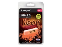 Een USB-stick 3.0 Integral 64GB neon oranje koop je bij VHK Kantoorartikelen