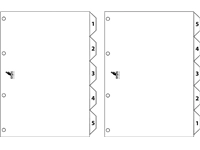 Een Tabbladen Kangaro 4-gaats PK405C 1-5 genummerd wit karton koop je bij VHK Kantoorartikelen