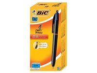 Een Balpen Bic 4kleuren Pro met ring medium zwart koop je bij VHK Kantoorartikelen