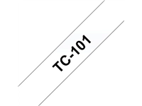 Een Labeltape Brother P-touch TC-101 standaard 12mm zwart op transparant koop je bij Hoekmankantoorartikelen.nl