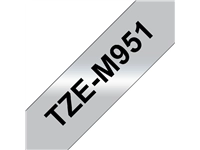 Een Labeltape Brother P-touch TZe-M951 metallic 24mm zwart op zilver koop je bij Hoekmankantoorartikelen.nl