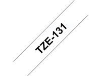 Een Labeltape Brother P-touch TZe-131 standaard 12mm zwart op transparant koop je bij Hoekmankantoorartikelen.nl