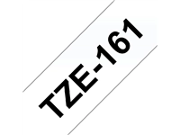 Een Labeltape Brother P-touch TZe-161 standaard 36mm zwart op transparant koop je bij Hoekmankantoorartikelen.nl