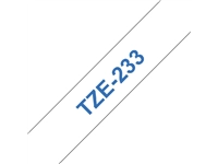 Een Labeltape Brother P-touch TZe-233 standaard 12mm blauw op wit koop je bij Hoekmankantoorartikelen.nl