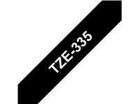 Een Labeltape Brother P-touch TZe-335 standaard 12mm wit op zwart koop je bij Hoekmankantoorartikelen.nl