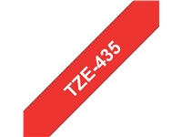 Een Labeltape Brother P-touch TZe-435 standaard 12mm wit op rood koop je bij Hoekmankantoorartikelen.nl