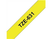 Een Labeltape Brother P-touch TZe-631 standaard 12mm zwart op geel koop je bij Hoekmankantoorartikelen.nl