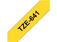 Een Labeltape Brother P-touch TZe-641 standaard 18mm zwart op geel koop je bij Hoekmankantoorartikelen.nl