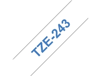 Een Labeltape Brother P-touch TZe-243 standaard 18mm blauw op wit koop je bij Hoekmankantoorartikelen.nl