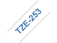 Een Labeltape Brother P-touch TZe-253 standaard 24mm blauw op wit koop je bij Hoekmankantoorartikelen.nl