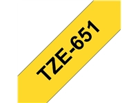 Een Labeltape Brother P-touch TZe-651 standaard 24mm zwart op geel koop je bij Hoekmankantoorartikelen.nl