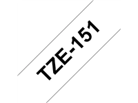 Een Labeltape Brother P-touch TZe-151 standaard 24mm zwart op transparant koop je bij Hoekmankantoorartikelen.nl