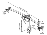 Een Monitorarm Neomounts D700D 3x10-27" met klem zwart koop je bij VHK Kantoorartikelen