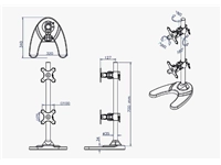 Een Monitorarm Neomounts D700DDV 2x10-27" verticaal op voet zwart koop je bij VHK Kantoorartikelen